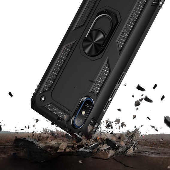 Pancierované obal na mobil pre Xiaomi Redmi 9A, Nox Case Ring, čierne