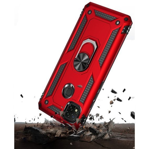 Pancierované obal na mobil pre Xiaomi Redmi 9C, Nox Case Ring, červené