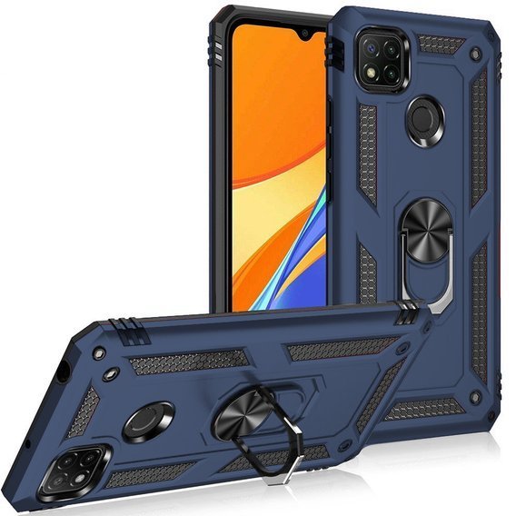 Pancierované obal na mobil pre Xiaomi Redmi 9C, Nox Case Ring, tmavomodré