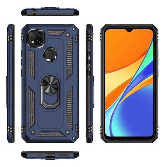 Pancierované obal na mobil pre Xiaomi Redmi 9C, Nox Case Ring, tmavomodré