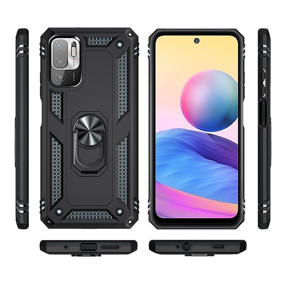 Pancierované obal na mobil pre Xiaomi Redmi Note 10 5G, Nox Case Ring, čierne