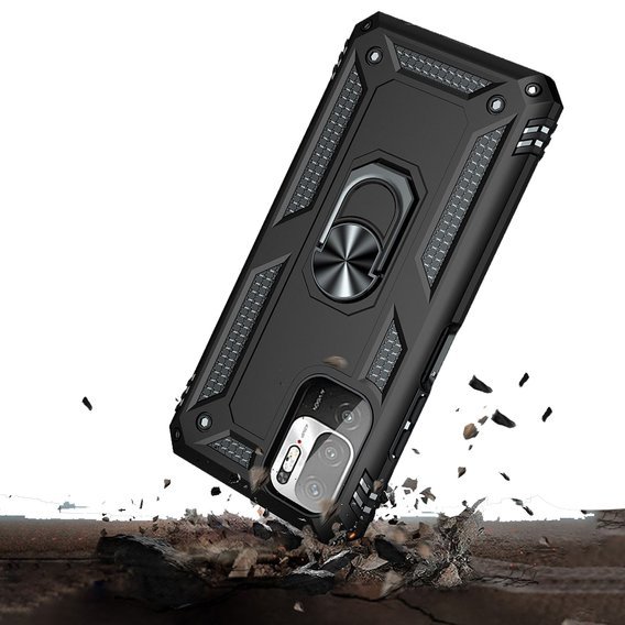 Pancierované obal na mobil pre Xiaomi Redmi Note 10 5G, Nox Case Ring, čierne