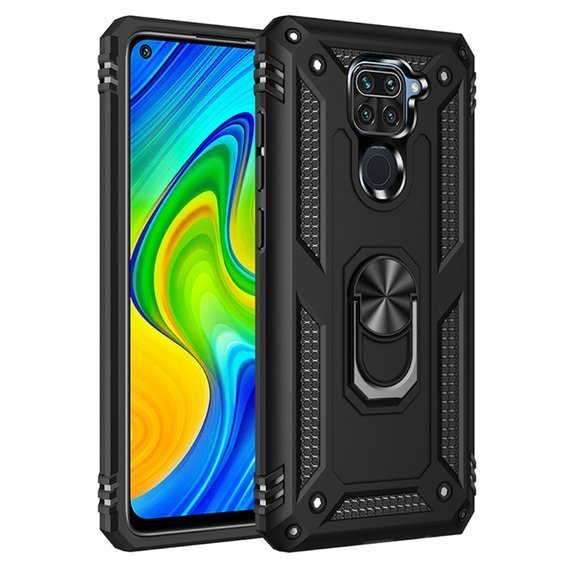 Pancierované obal na mobil pre Xiaomi Redmi Note 9, Nox Case Ring, čierne