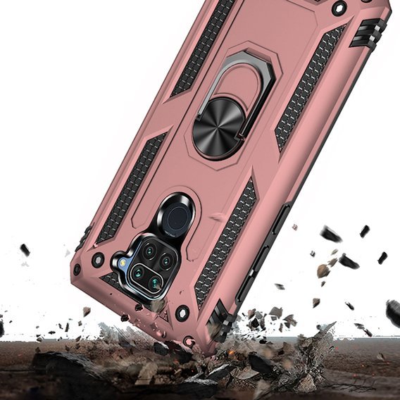 Pancierované obal na mobil pre Xiaomi Redmi Note 9, Nox Case Ring, ružové rose gold