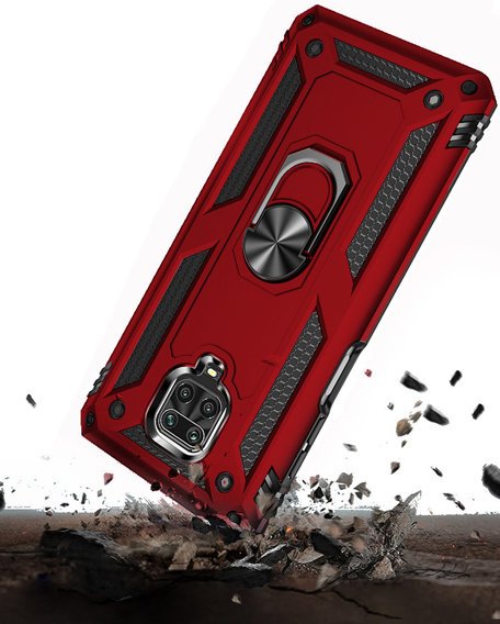 Pancierované obal na mobil pre Xiaomi Redmi Note 9S / 9 Pro, Nox Case Ring, červené