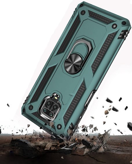 Pancierované obal na mobil pre Xiaomi Redmi Note 9S / 9 Pro, Nox Case Ring, zelený