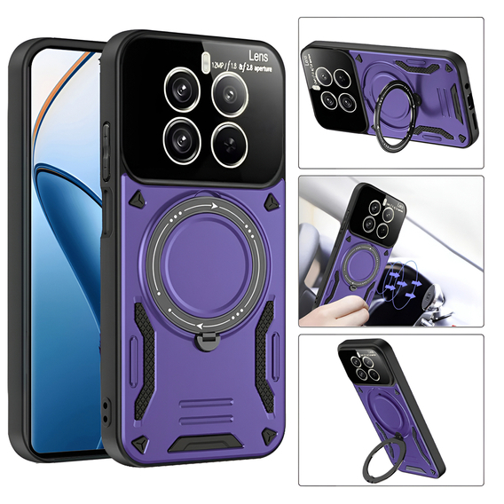 Pancierované puzdro pre Realme 12 Pro 5G / 12 Pro+ 5G, Magnetic Ring, fialové