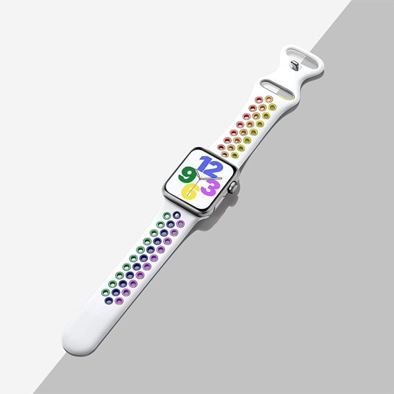 Pasek Hollow do Apple Watch 1/2/3/4/5/6/7/8/SE/ULTRA 42/44/45/49MM, Biały/Wielokolorowy