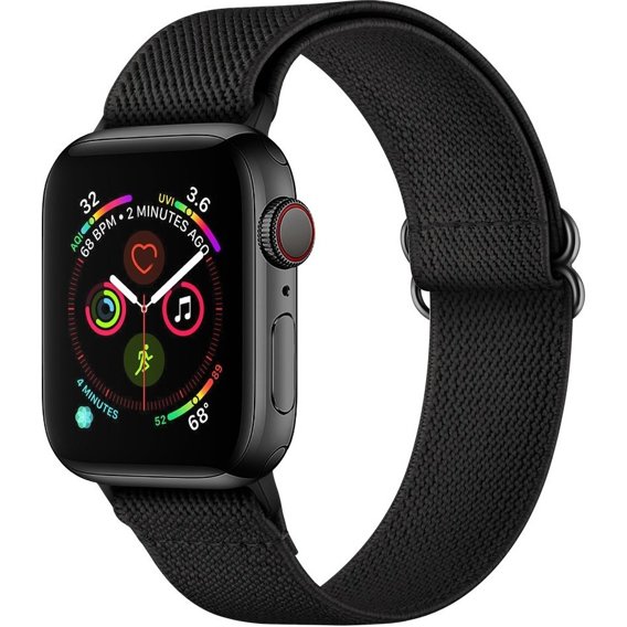 Pasek Nylonowy do Apple Watch 1/2/3/4/5/6/7/8/SE/ULTRA 42/44/45/49mm, Czarny