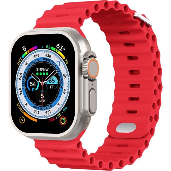 Pasek Silikonowy Ocean do Apple Watch 1/2/3/4/5/6/7/8/SE/ULTRA 42/44/45/49MM, Czarny