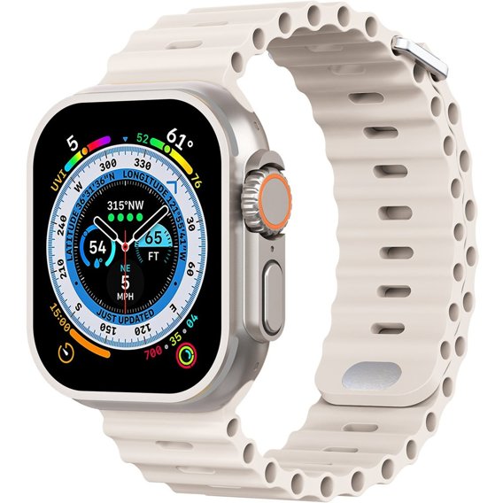 Pasek Silikonowy Ocean do Apple Watch 1/2/3/4/5/6/7/8/SE/ULTRA 42/44/45/49MM, Czarny