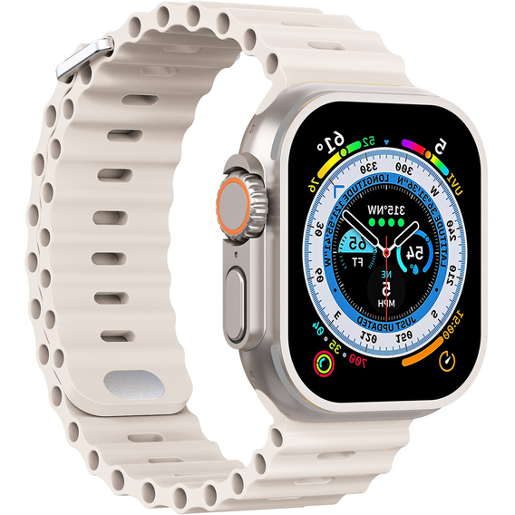 Pasek Silikonowy Ocean do Apple Watch 1/2/3/4/5/6/7/8/SE/ULTRA 42/44/45/49MM, Czarny