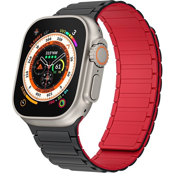 Pasek Silikonowy Ocean do Apple Watch 1/2/3/4/5/6/7/8/SE/ULTRA 42/44/45/49MM, Czarny