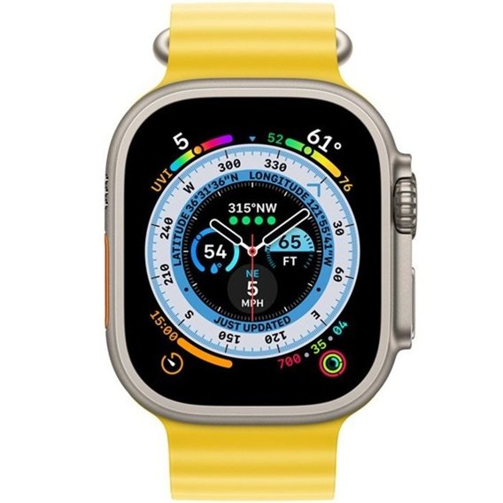 Pasek Silikonowy Ocean do Apple Watch 1/2/3/4/5/6/7/8/SE/ULTRA 42/44/45/49MM, Żółty