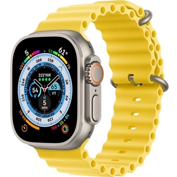 Pasek Silikonowy Ocean do Apple Watch 1/2/3/4/5/6/7/8/SE/ULTRA 42/44/45/49MM, Żółty