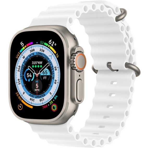 Pasek Silikonowy Ocean do Apple Watch 1/2/3/4/5/6/7/8/SE/ULTRA 42/44/45/49mm, Biały