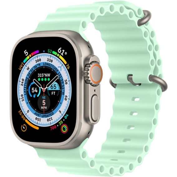 Pasek Silikonowy Ocean do Apple Watch 1/2/3/4/5/6/7/8/SE/ULTRA 42/44/45/49mm, Turkusowy