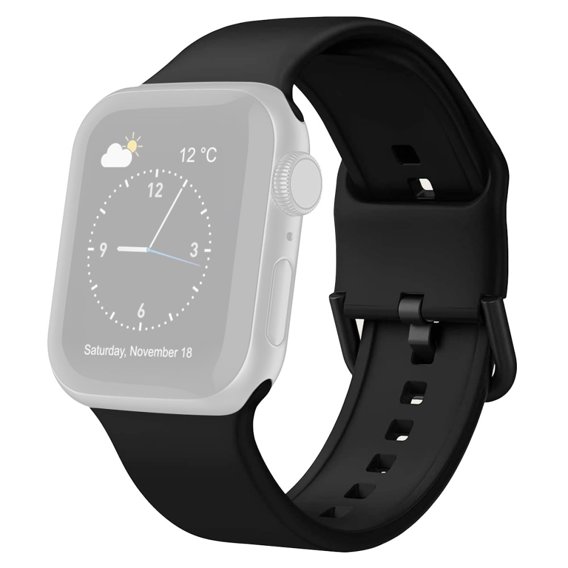 Pasek Silikonowy do Apple Watch 1/2/3/4/5/6/7/8/SE/ULTRA 42/44/45/49mm, Czarny