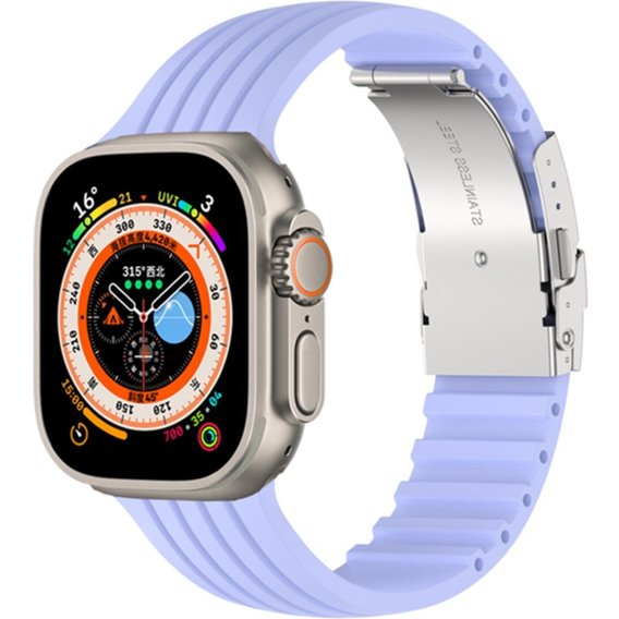 Pasek Silikonowy do Apple Watch 1/2/3/4/5/6/7/8/SE/ULTRA 42/44/45/49mm, Fioletowy