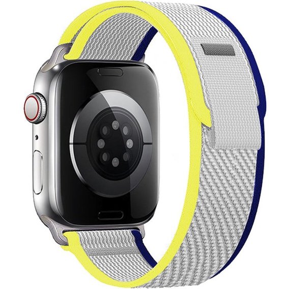 Pasek nylonowy do Apple Watch 1/2/3/4/5/6/7/8/SE/ULTRA 42/44/45/49mm, Szary / Pomarańczowy