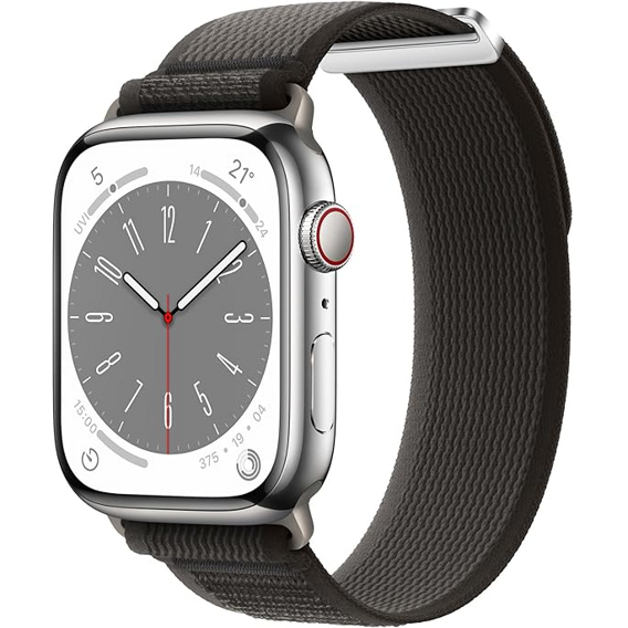 Pasek nylonowy do Apple Watch 1/2/3/4/5/6/7/8/SE/ULTRA 42/44/45/49mm, Szary / Pomarańczowy