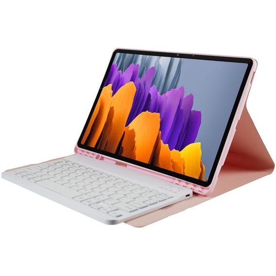 Puzdro + klávesnica Galaxy Tab S7+ Plus / S8+ Plus /S7 FE T730 T733, Pen Slot, ružové rose gold