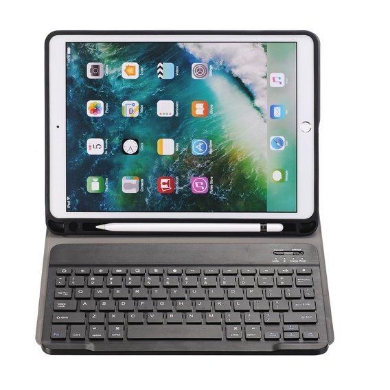 Puzdro + klávesnica iPad 7/8/9 10.2 2019/2020/2021, Pen Slot, čierne