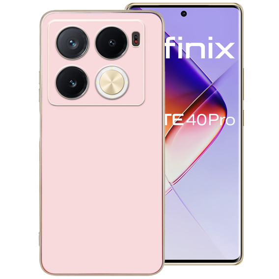 Puzdro pre Infinix Note 40 Pro, Glamour CamShield, ružové rose gold