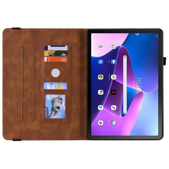 Puzdro pre Lenovo Tab M10 Plus 10.6 Gen 3 TB-125F TB-128F, Butterfly, hnedé