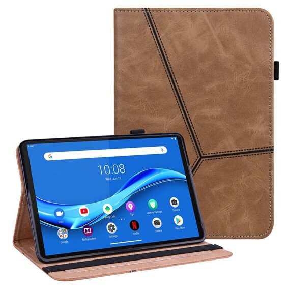 Puzdro pre Lenovo Tab M10 Plus TB-X606F, Classic, s priestorom pre stylus, hnedé