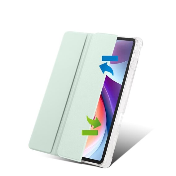 Puzdro pre Lenovo Tab M11, Smartcase Hybrid, so slotom na stylus, svetlozelené