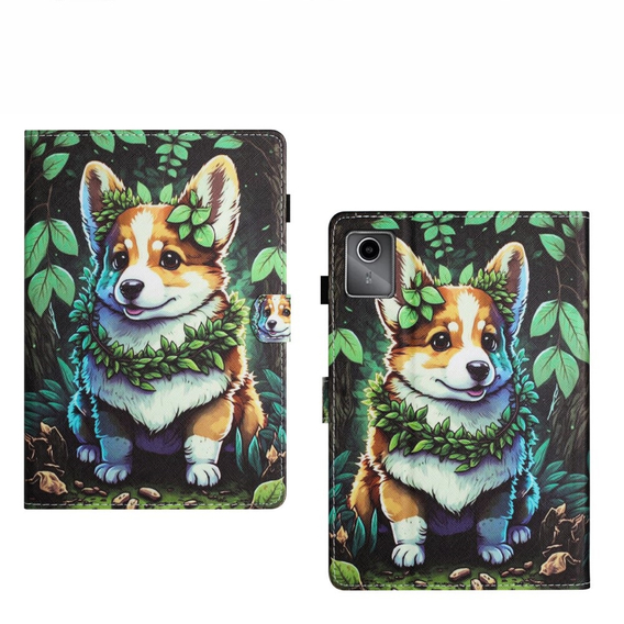 Puzdro pre Lenovo Tab M11, s chlopňou, corgi dog