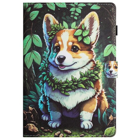 Puzdro pre Lenovo Tab M11, s chlopňou, corgi dog