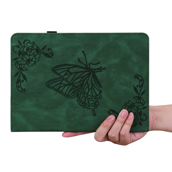 Puzdro pre Lenovo Tab M9, Butterfly, zelený