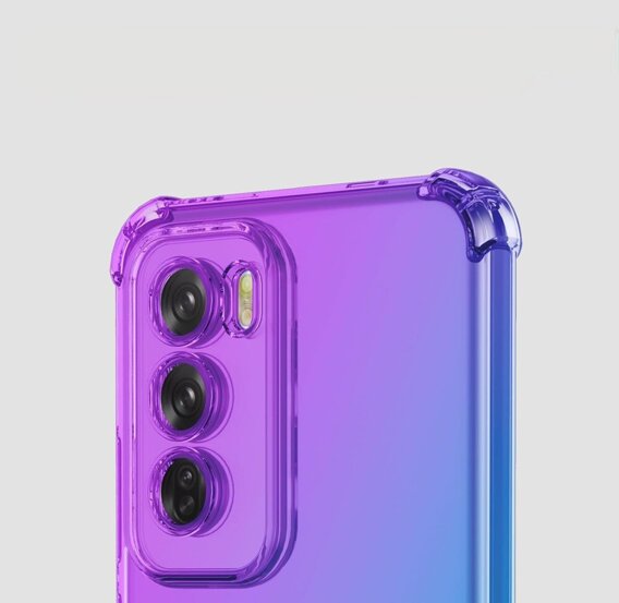 Puzdro pre Oppo Reno 12 Pro, Gradient Dropproof, Fialová / modrá