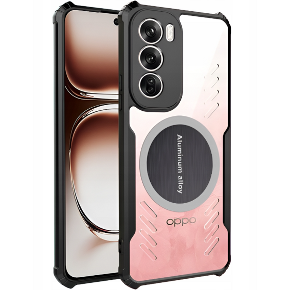 Puzdro pre Oppo Reno 12, s magnetickým štítkom, transparentné / čierne