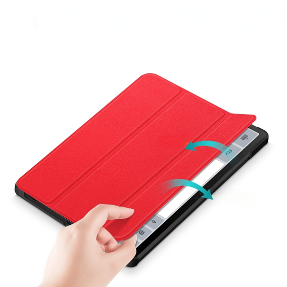 Puzdro pre Samsung Galaxy Tab S9 FE+ Plus, Smartcase s priestorom pre stylus, červené