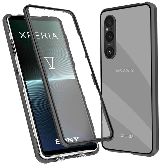 Puzdro pre Sony Xperia 1 V, Magnetic Dual Glass, čierne