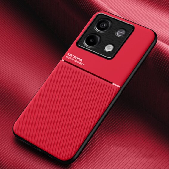 Puzdro pre Xiaomi Redmi Note 13 5G, s magnetickou úchytkou, červené