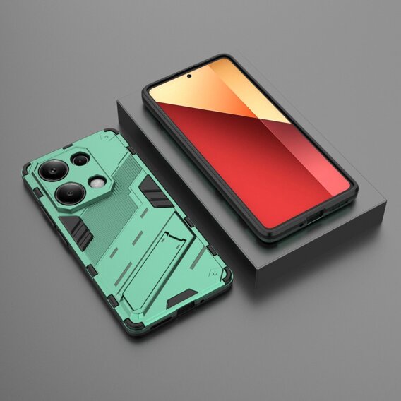 Puzdro pre Xiaomi Redmi Note 13 Pro 4G, Military kickstand, zelený