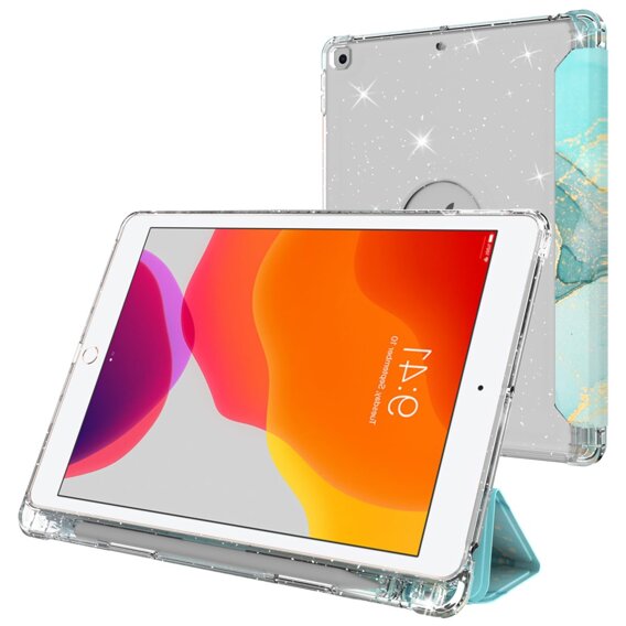 Puzdro pre iPad 10.2 2019/2020/2021, Smartcase Hybrid, so slotom na stylus, Marble modré