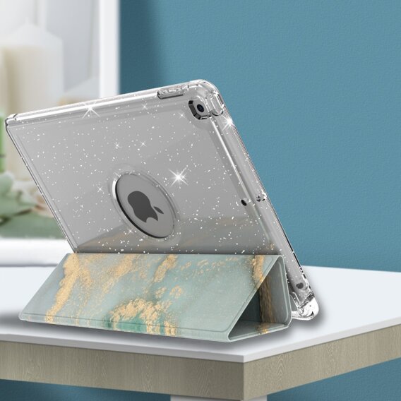 Puzdro pre iPad 10.2 2019/2020/2021, Smartcase Hybrid, so slotom na stylus, Marble zelený