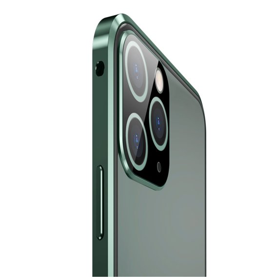 Puzdro pre iPhone 11 Pro Max, Magnetic Dual Glass, zelený