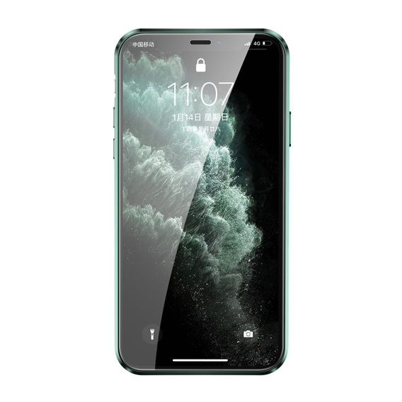 Puzdro pre iPhone 11 Pro Max, Magnetic Dual Glass, zelený