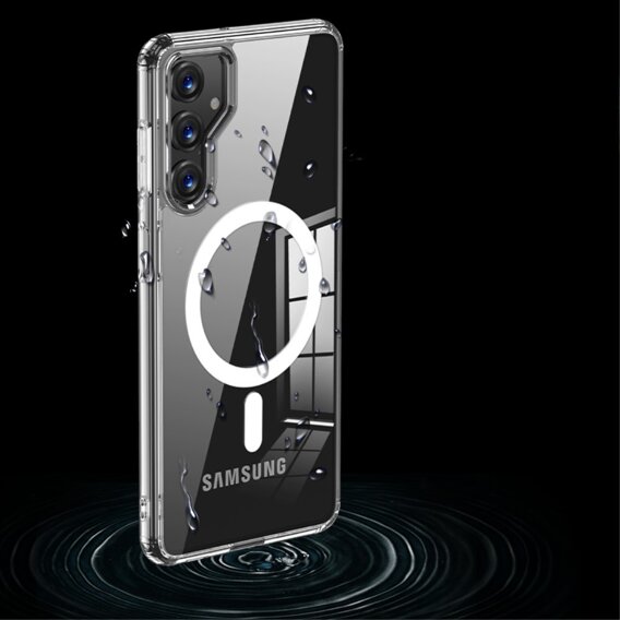 Puzdro pre telefón Samsung Galaxy A25 5G, Fusion Hybrid Case, pre MagSafe, priehľadné + 9H sklo 