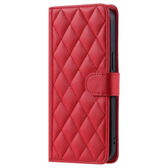 Puzdro s chlopňou pre Samsung Galaxy A55 5G, Rhombus Crossbody Leather, červené