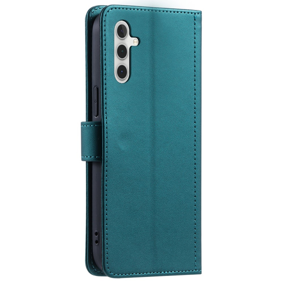 Puzdro s chlopňou pre Samsung Galaxy A55 5G, Rhombus Crossbody Leather, tmavozelené