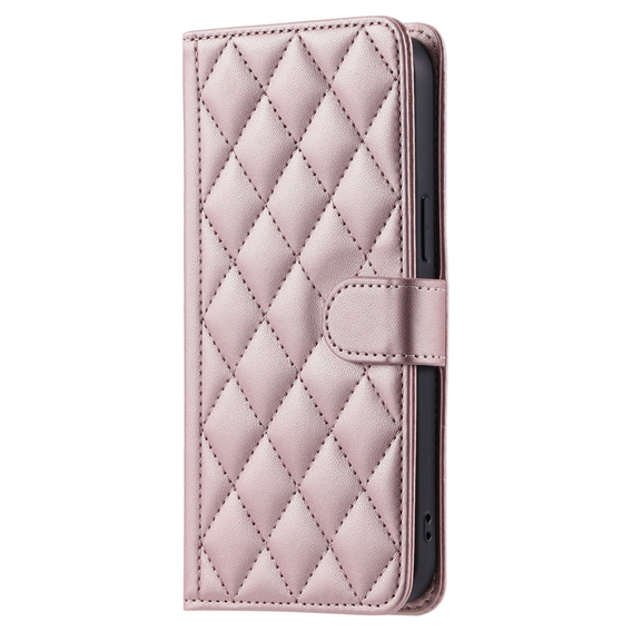 Puzdro s chlopňou pre Samsung Galaxy S20 FE, Rhombus Crossbody Leather, ružové rose gold