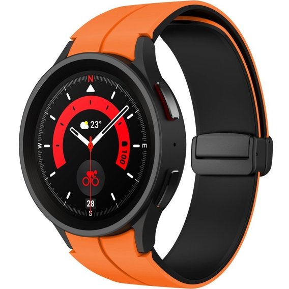 Silikonowy Pasek do Samsung Galaxy Watch 4 / 5 40/42/44/46/45MM PRO, Granatowy / Czerwony