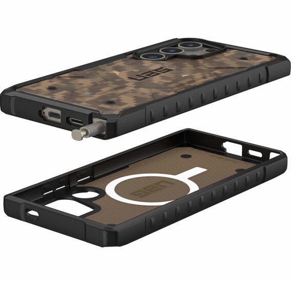 Urban Armor Gear Obal na mobil pre Galaxy S24 Ultra, Pathfinder SE MagSafe Camo, hnedé